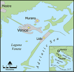 map with lido venice